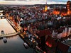 Gdaňsk v Polsku během adventu